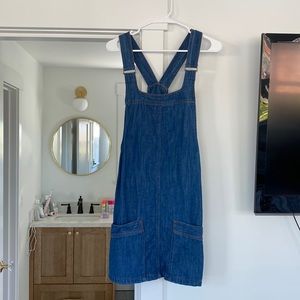 Topshop denim overall dress